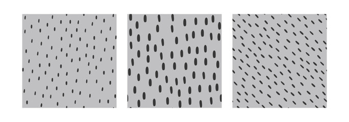 Small Dash Pattern Vector. Hand drawn diagonal line. Regular rain motif. Seamless abstract background collection. Scandinavian style. © KeronnArt