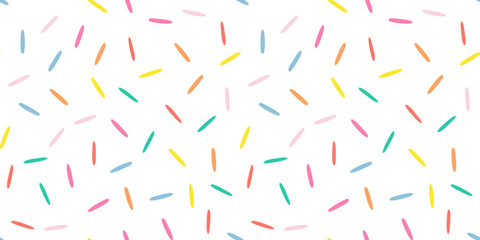 Simple Sprinkle Pattern. Candy color sprinkles. Abstract texture for wrapping, wallpaper, textile, leaflet. Vector Illustration in scandinavian style.
