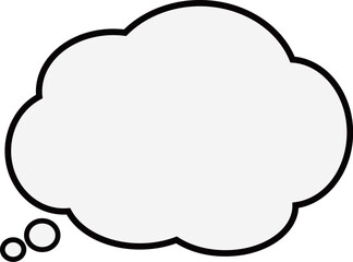 黒縁で中がグレーのかわいいふきだし。吹き出しの先端は丸いバブルのよう。