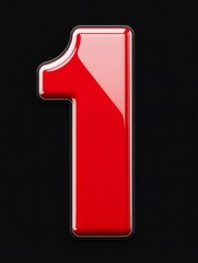 Red glossy number one