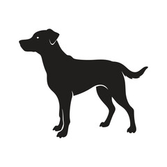 Black Dog Silhouette Standing Dog Vector Illustration for Pet, Animal, and Canine Design Projects, ai generated