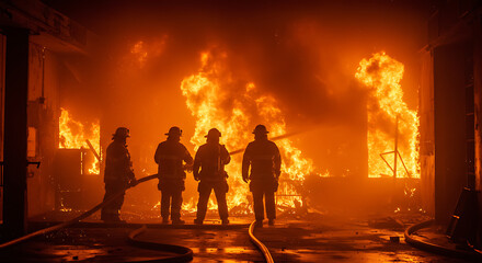 Firefighters Battling Large Fire