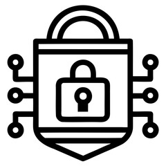 High quality vector Chrome secure icon black silhouette on transparent background