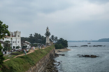 View of the historical Galle Lighthouse, Galle Fort, Galle, Sri Lanka