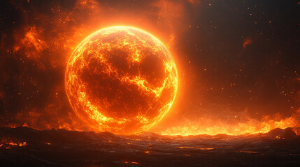 Abstract glowing sphere with interconnected nodes symbolizing global network, digital communication, and futuristic technology. Bright, modern, and dynamic design with caption space on the side.