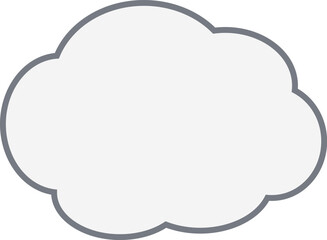 グレーの縁に、グレー地のモコモコした雲の形のふきだし。吹き出しの先端は無い。