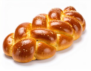 Tasty braided bread isolated on white background 