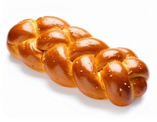 Tasty braided bread isolated on white background 