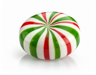 Obraz premium Round peppermint candy isolated on white background