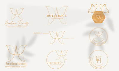 butterfly logo creative design black animal illustration vector,Beauty Butterfly logo. Luxury line logotype design. Universal premium butterfly symbol logotype.