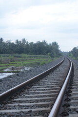 Fototapeta premium railroad tracks in the countryside