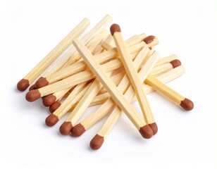 Matches made of flammable isolated on white background 
