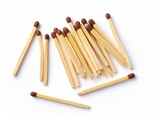 Matches made of flammable isolated on white background 
