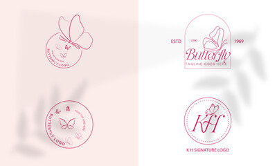 butterfly logo creative design black animal illustration vector,Beauty Butterfly logo. Luxury line logotype design. Universal premium butterfly symbol logotype.