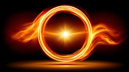 Fiery Ring of Light: Abstract Fire Background Image