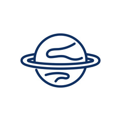 Fototapeta premium Planet Space Line Icon. Editable Stroke Jupiter Outline Sign