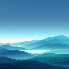 Obraz premium A mountain range with blue mountains