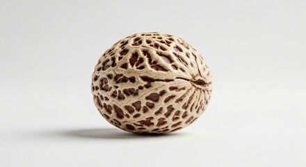 Intricate Carved Seed A Detailed Close-Up of a Unique Nut