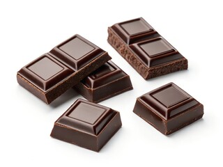Dark Chocolate Isolated on Clean White Background