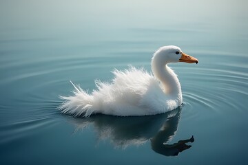 Fototapeta premium white swan on the water