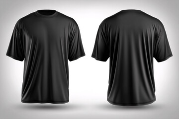 Blank black female t shirt template on background. T-shirt design mockup for using promotion	