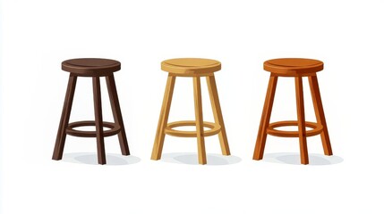 Vector stool icon from furniture set on white background
