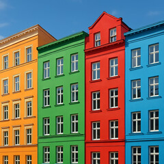 Fototapeta premium The front of the colorful building