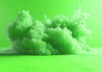 Cloud of vibrant green smoke