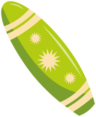 Flat surfing board summer element