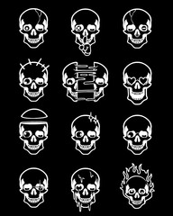 skull and crossbones icon set