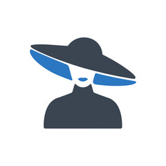 Elegant Hat Lady Icon