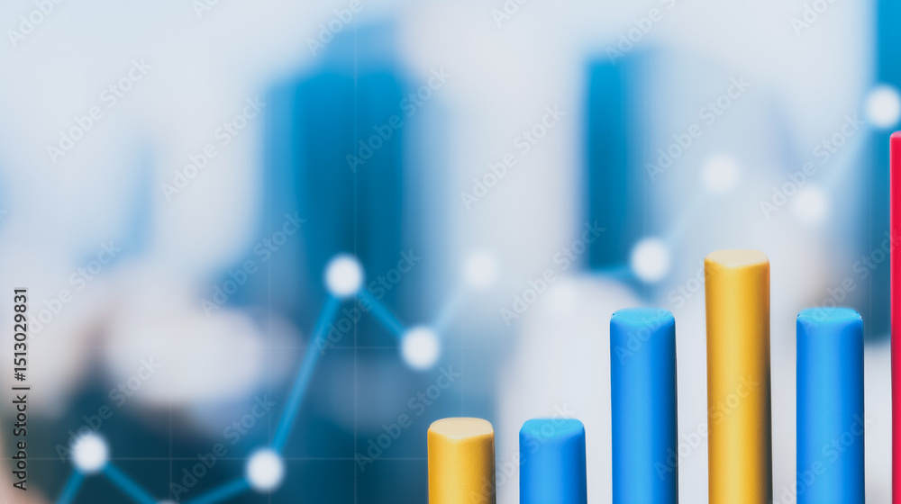 Poster data visualization: a dynamic data visualization showcasing upward trends, progress, and financial g