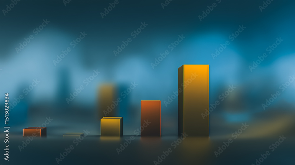 Aufkleber rising chart: a visual representation of growth, success, and progress. abstract bar chart with a gr