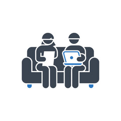 Remote Work Collaboration Icon