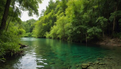 Obraz premium pur untouched green nature and clean water