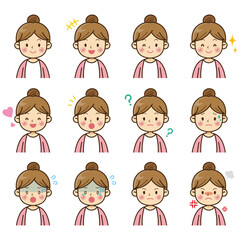 女性イラスト2　表情