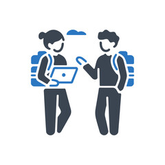 Students Sharing Knowledge Icon