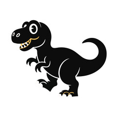 Vector illustration of dinosaur silhouette including Stegosaurus, Brontosaurus, Velociraptor, Triceratops, Tyrannosaurus rex, and Spinosaurus