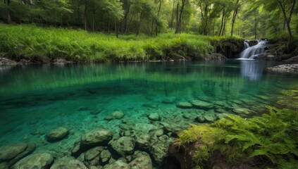 Obraz premium pur untouched green nature and clean water