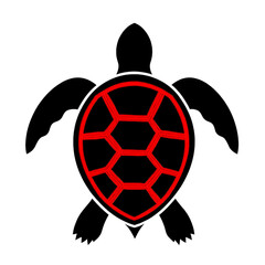 Obraz premium A stylized turtle clipart, drawn in a bold and minimalistic art style