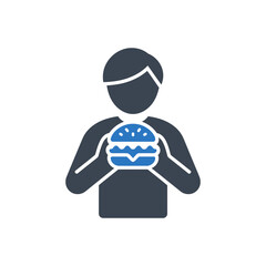 Person Eating Burger Icon