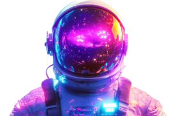 Astronaut's Cosmic Reflection: A Vivid Journey into the Stellar Nebula