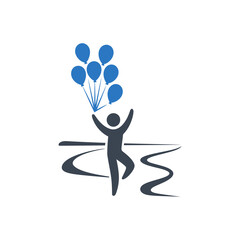 Celebration Balloons Person Icon