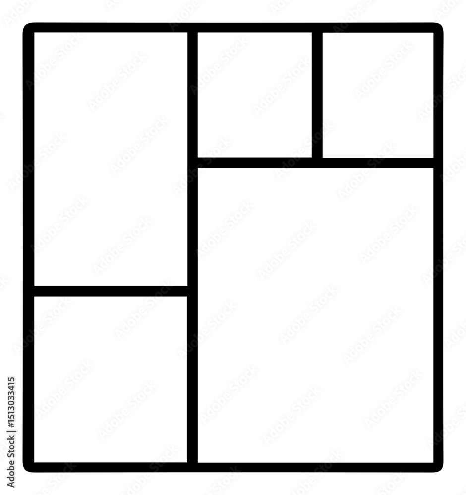 Poster abstract rectangular grid captivating visual layout in bold black lines