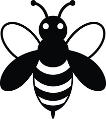 Adorable Honey Bee Illustration A Simple, Black and White Design