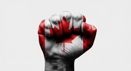 Canada Day Power Fist – Patriotic Canadian Pride Image.