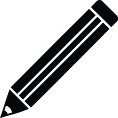 Simple Black Pencil Icon A Versatile Design Element for Drawing and Writing