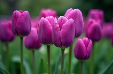 lilac tulip buds close-up, screensaver, landscape, spring