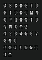 Split-flap alphabet display illustration -Vector concept.