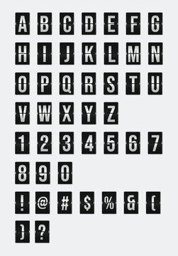 Split-flap alphabet display illustration -Vector concept